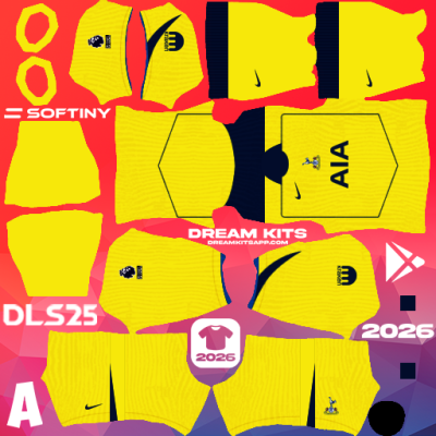 Kit / Uniforme Tercero Tottenham 2025-2026 Dream League Soccer / DLS 2025