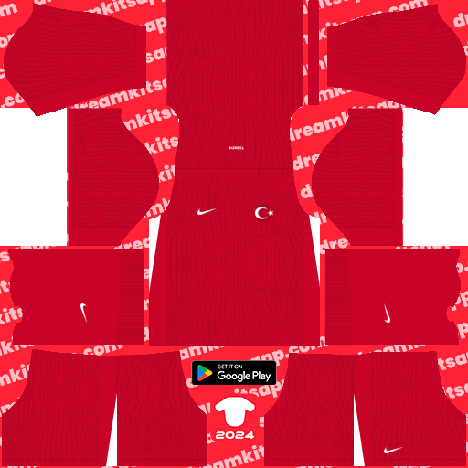 Kit / Uniforme Visitante Turkey 2024 Dream League Soccer 2019 / FTS