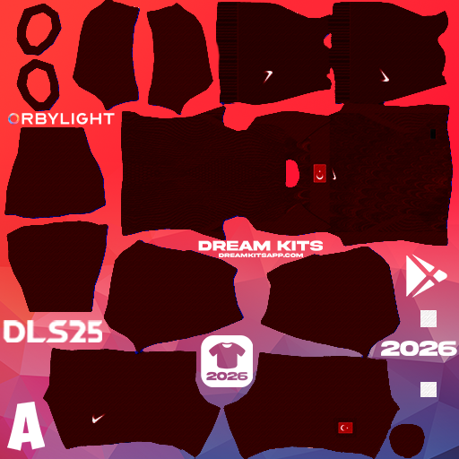 Kit Away Turkey 2026 Dream League Soccer / DLS 2026 512x512 PNG