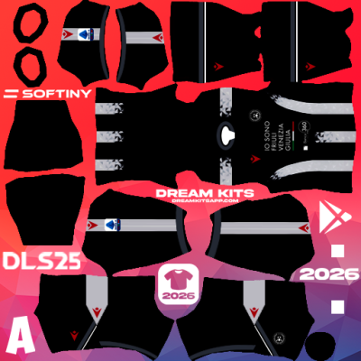 Kit Home Udinese Calcio 2025-2026 Dream League Soccer / DLS 2025