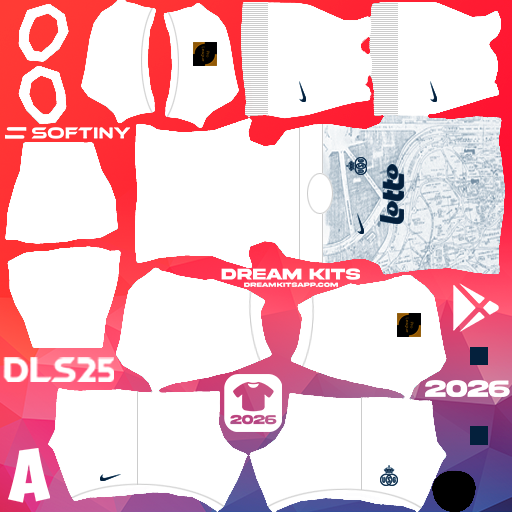 Kit / Équipement Extérieur Union Saint-Gilloise 2025-2026 Dream League Soccer / DLS 2026 512x512 PNG