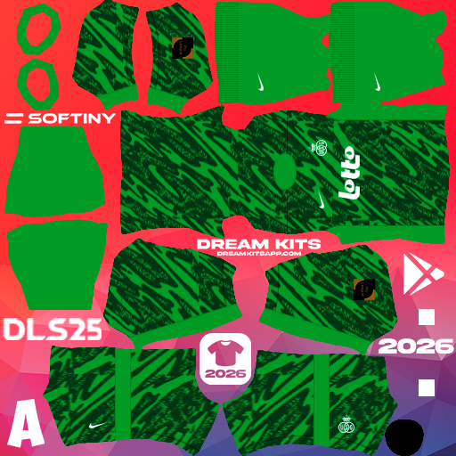 Kit / Équipement Gardien de but Troisième Union Saint-Gilloise 2025-2026 Dream League Soccer / DLS 2026 512x512 PNG