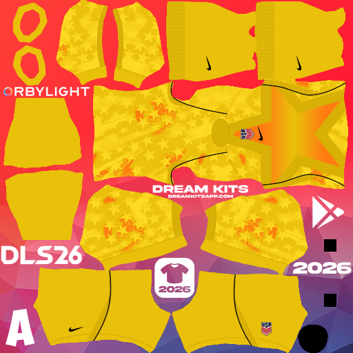 Kit / Equipamento Goleiro Visitante United States 2026 Dream League Soccer / DLS 2026 512x512 PNG
