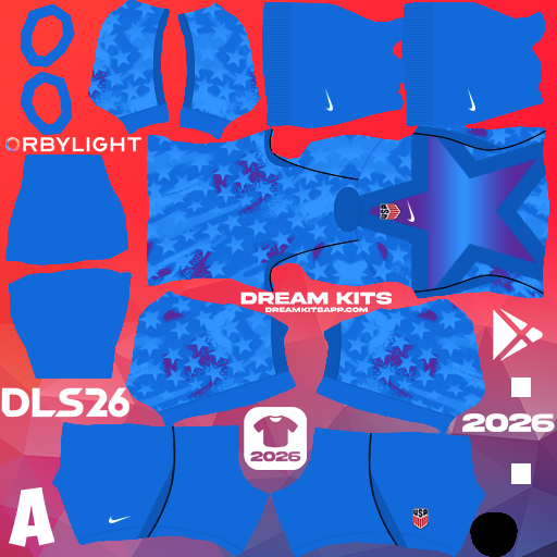 Kit / Equipamento Goleiro Terceiro United States 2026 Dream League Soccer / DLS 2026 512x512 PNG