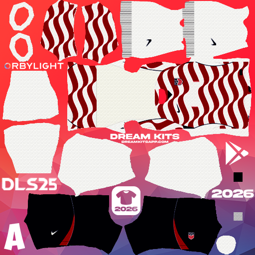 Kit Home United States 2026 Dream League Soccer / DLS 2026 512x512 PNG