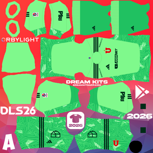 Kit / Uniforme Portero Visita Universidad de Chile 2026 Dream League Soccer / DLS 2026 512x512 PNG