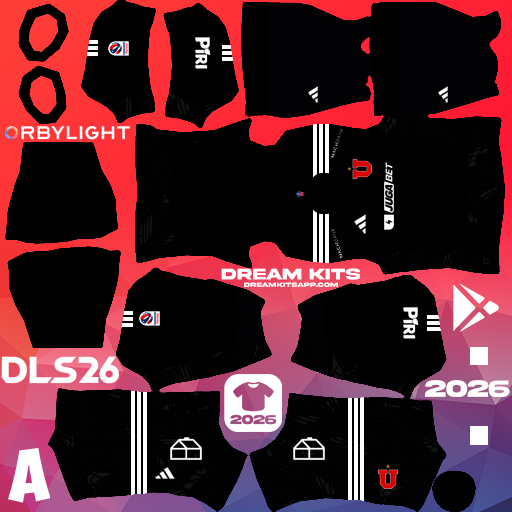 Kit / Uniforme Portero Local Universidad de Chile 2026 Dream League Soccer / DLS 2026 512x512 PNG