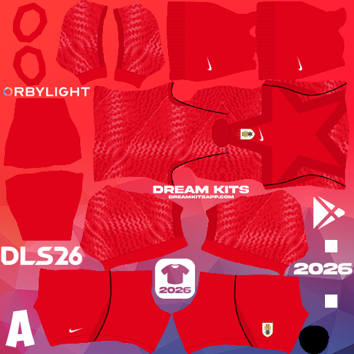 Kit / Uniforme Portero Local Uruguay 2026 Dream League Soccer / DLS 2026 512x512 PNG