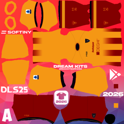 Kit Home US Lecce 2025-2026 Dream League Soccer / DLS 2025