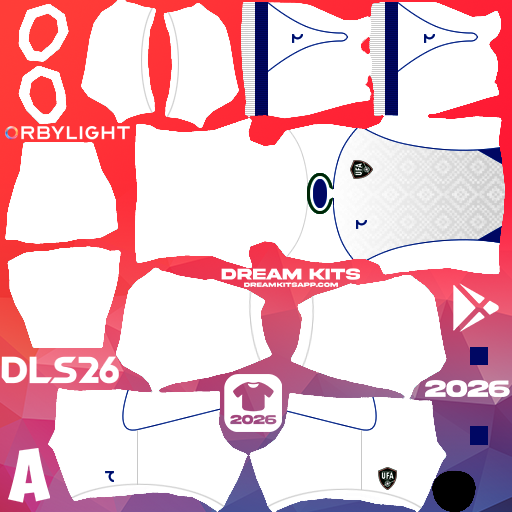 Kit / Équipement Extérieur Uzbekistan 2026 Dream League Soccer / DLS 2026 512x512 PNG