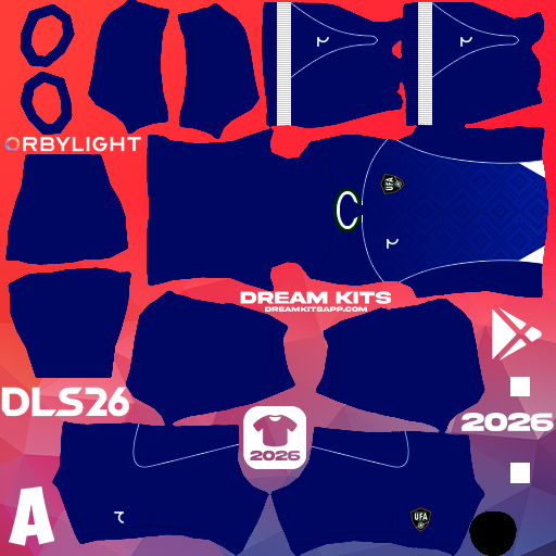 Kit / Équipement Domicile Uzbekistan 2026 Dream League Soccer / DLS 2026 512x512 PNG