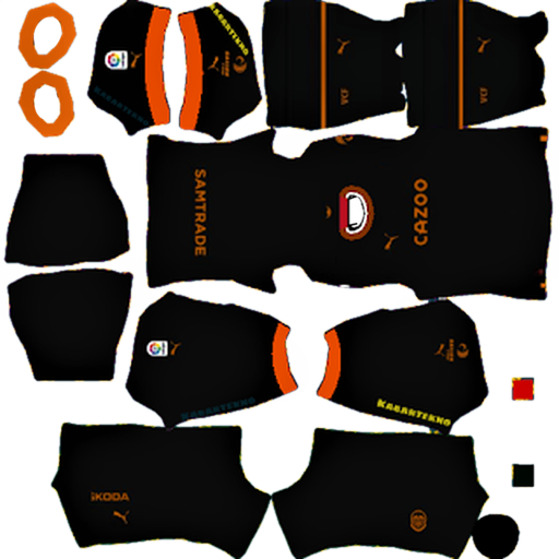 Kit / Uniforme Visitante Valencia 2022-2023 Dream League Soccer 2025