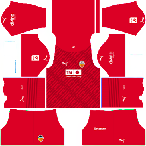 Kit / Uniforme POR Local Valencia 2023-2024 Dream League Soccer 2019 / FTS