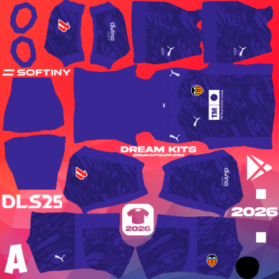Kit / Équipement GB Troisième Valencia 2025-2026 Dream League Soccer / DLS 2025
