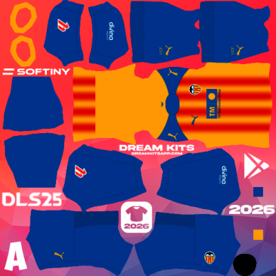 Kit / Équipement Troisième Valencia 2025-2026 Dream League Soccer / DLS 2025