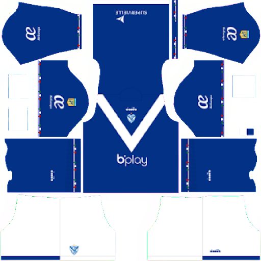 Kit / Uniforme Visitante Vélez Sarsfield 2023 Dream League Soccer 2019 / FTS