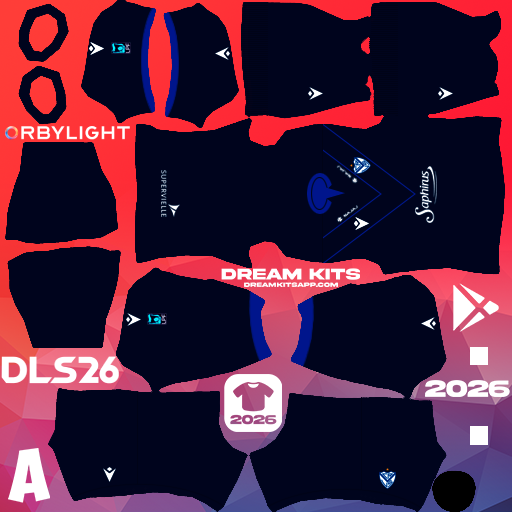 Kit / Uniforme Visita Vélez Sarsfield 2026 Dream League Soccer / DLS 2026 512x512 PNG