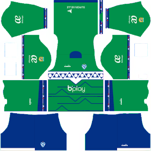 Kit / Uniforme POR Visitante Vélez Sarsfield 2023 Dream League Soccer 2019 / FTS