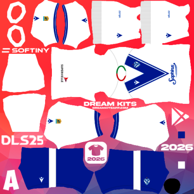 Kit Home Vélez Sarsfield 2025 Dream League Soccer / DLS 2025