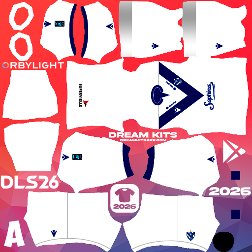 Kit / Uniforme Local Vélez Sarsfield 2026 Dream League Soccer / DLS 2026 512x512 PNG