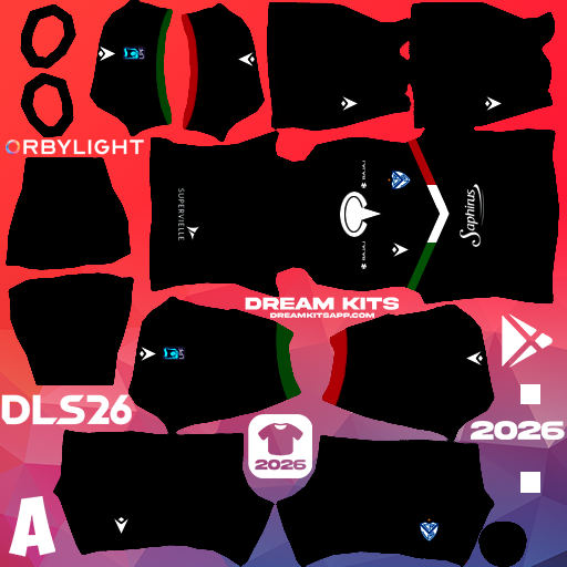 Kit / Uniforme Tercero Vélez Sarsfield 2026 Dream League Soccer / DLS 2026 512x512 PNG