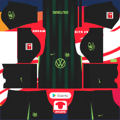 VfL Wolfsburg Away kit 2024-2025 Dream League Soccer 2019 / FTS