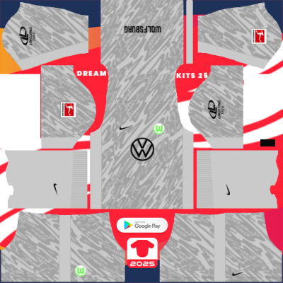 VfL Wolfsburg GK Third kit 2024-2025 Dream League Soccer 2019 / FTS