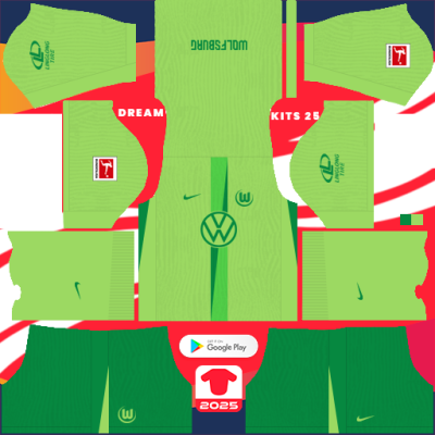 VfL Wolfsburg Home kit 2024-2025 Dream League Soccer 2019 / FTS