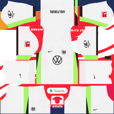 VfL Wolfsburg Third kit 2024-2025 Dream League Soccer 2019 / FTS