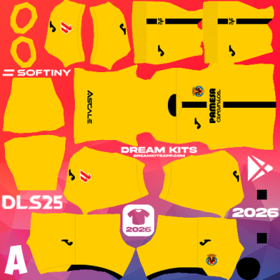 Kit Home Villarreal 2025-2026 Dream League Soccer / DLS 2025