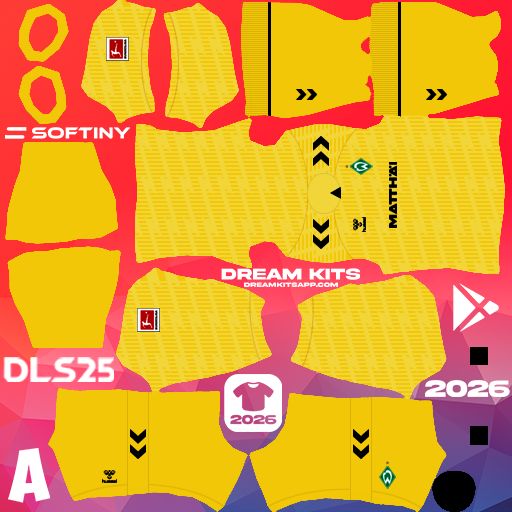 Kit GK Away Werder Bremen 2025-2026 Dream League Soccer / DLS 2025 512x512 PNG