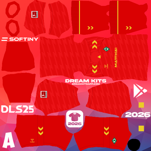 Kit GK Home Werder Bremen 2025-2026 Dream League Soccer / DLS 2025 512x512 PNG