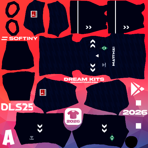 Kit GK Third Werder Bremen 2025-2026 Dream League Soccer / DLS 2025 512x512 PNG